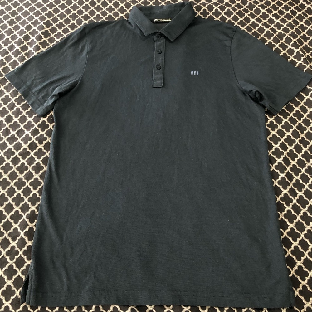 Travis Mens Blue Golf Polo Sz Medium Short Sleeve N27